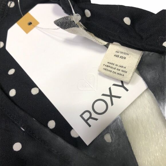 🆕 Roxy Polka Dot Bell Sleeve Viscose V Neck Top - Picture 11 of 12